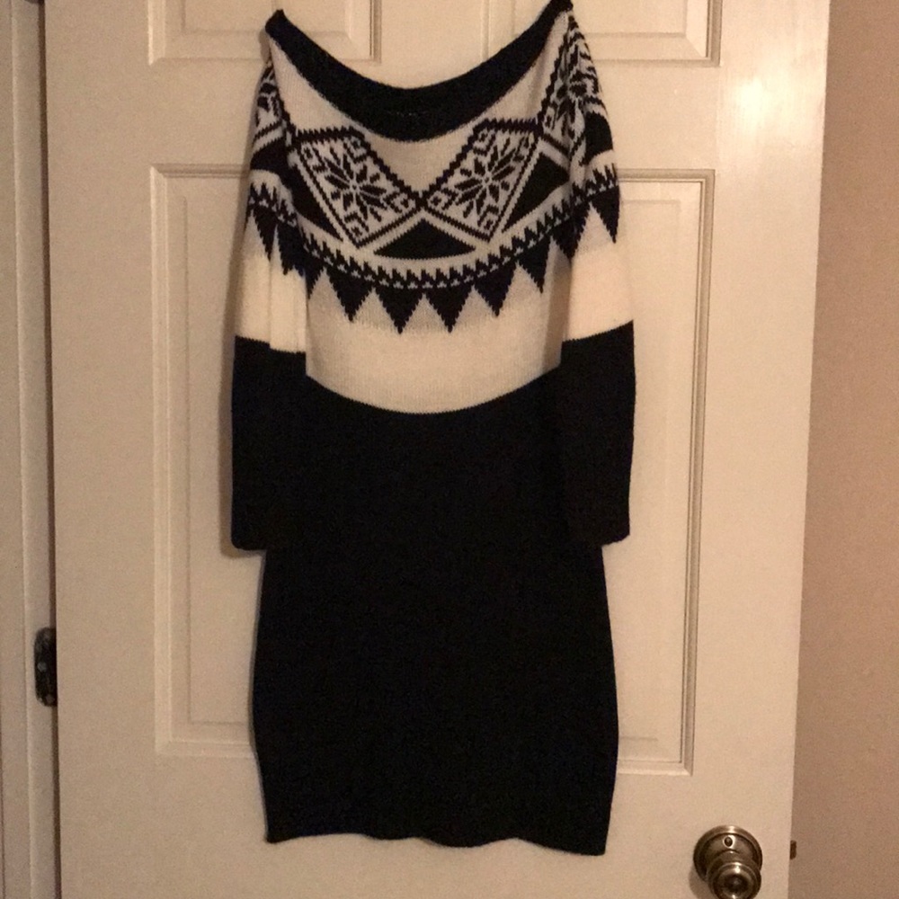 Black and white sweater dress